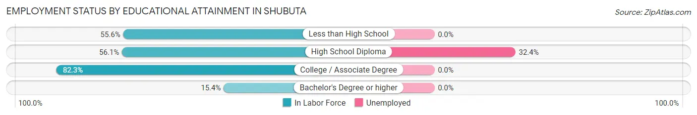 Employment Status by Educational Attainment in Shubuta