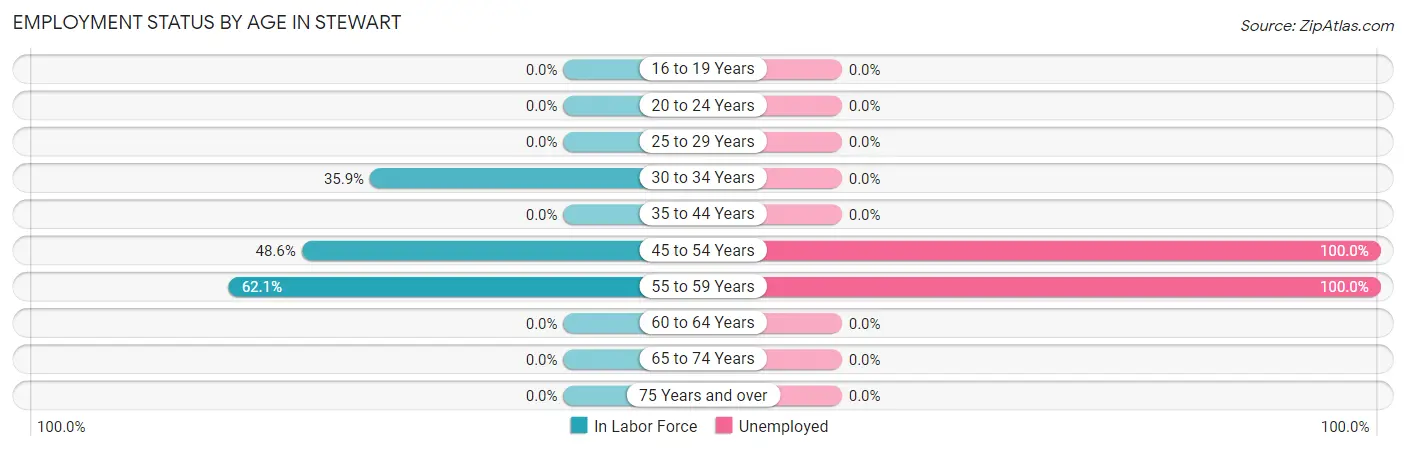 Employment Status by Age in Stewart