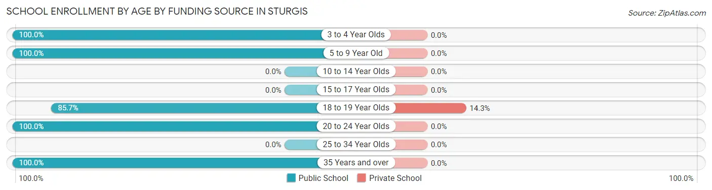 School Enrollment by Age by Funding Source in Sturgis