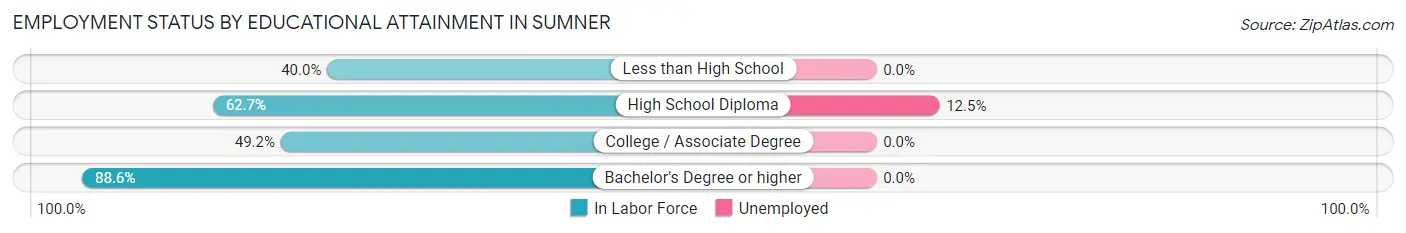 Employment Status by Educational Attainment in Sumner