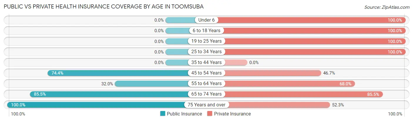 Public vs Private Health Insurance Coverage by Age in Toomsuba