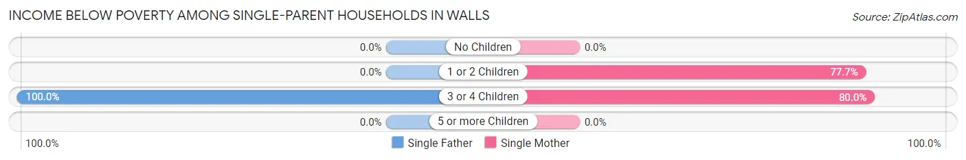 Income Below Poverty Among Single-Parent Households in Walls