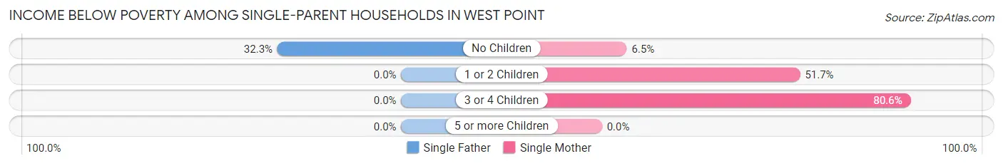 Income Below Poverty Among Single-Parent Households in West Point