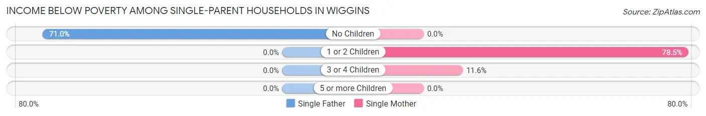 Income Below Poverty Among Single-Parent Households in Wiggins