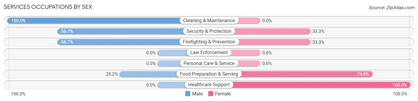 Services Occupations by Sex in Wiggins