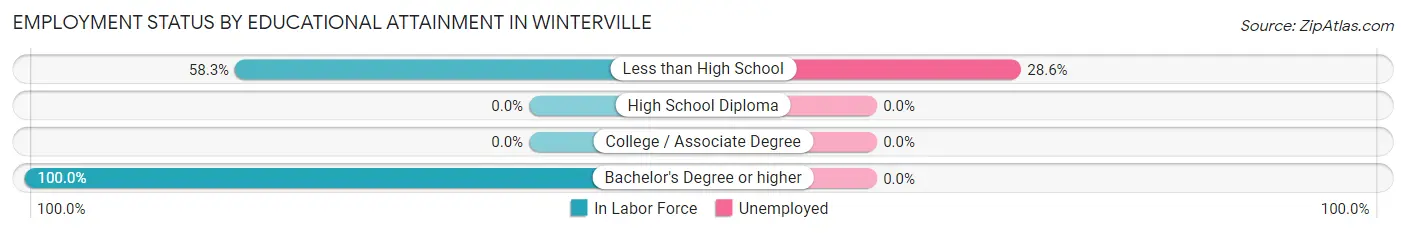 Employment Status by Educational Attainment in Winterville