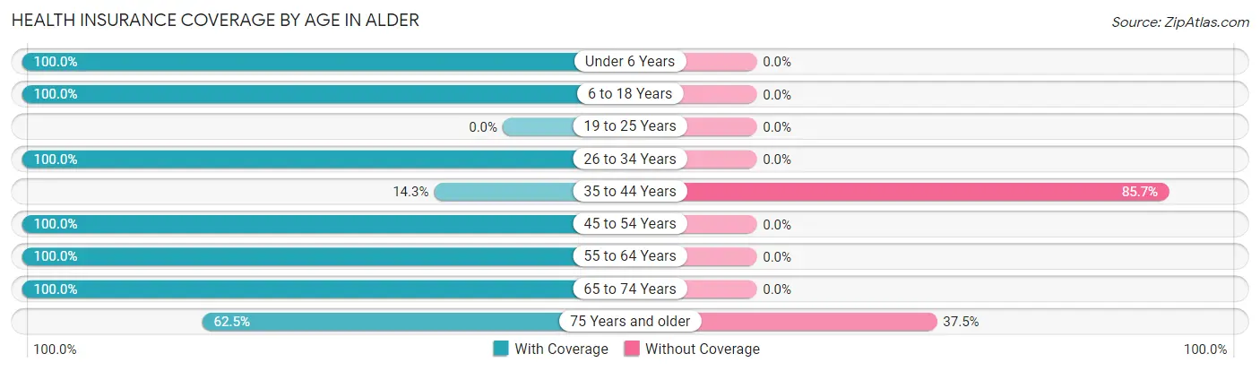 Health Insurance Coverage by Age in Alder