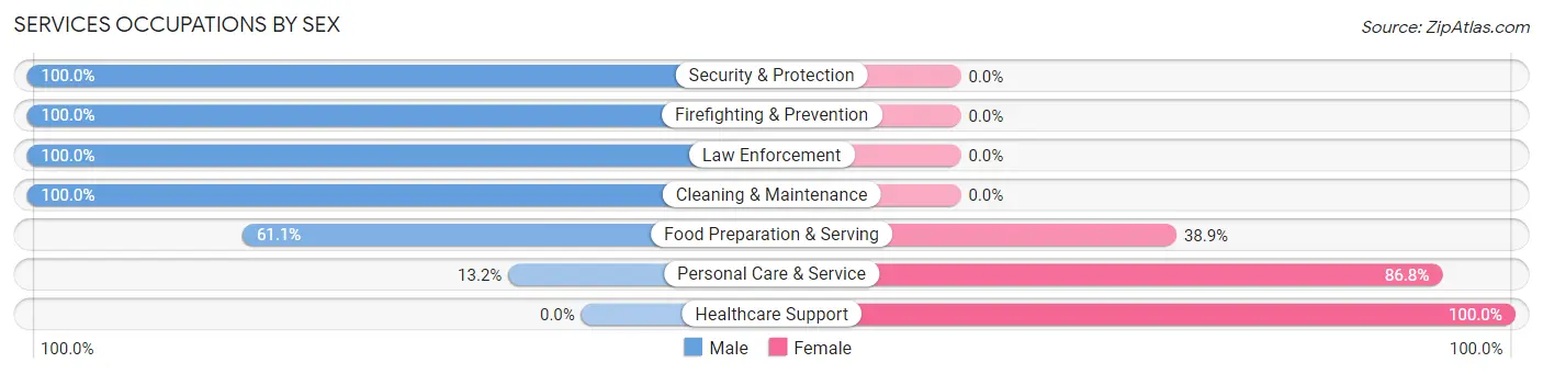 Services Occupations by Sex in Ashland