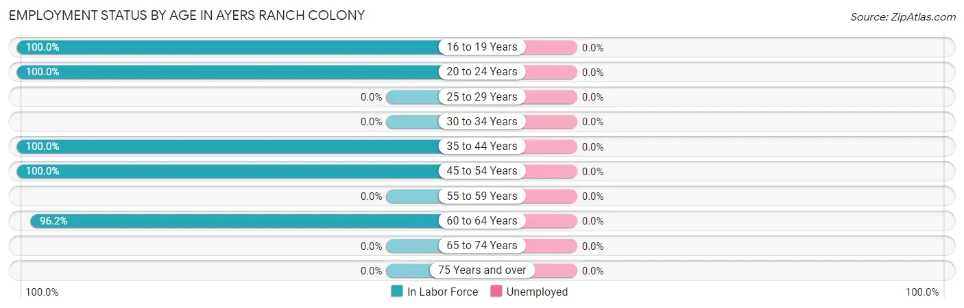 Employment Status by Age in Ayers Ranch Colony