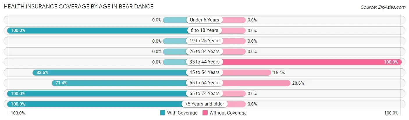 Health Insurance Coverage by Age in Bear Dance