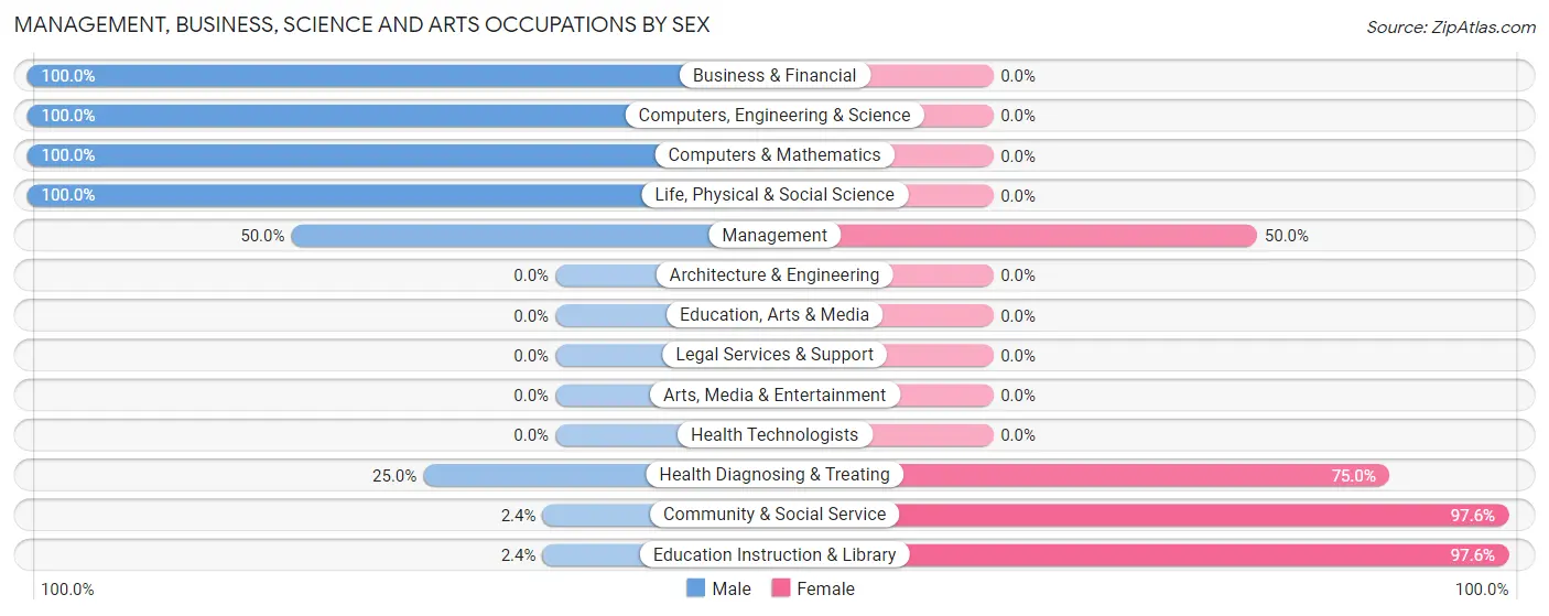 Management, Business, Science and Arts Occupations by Sex in Belt