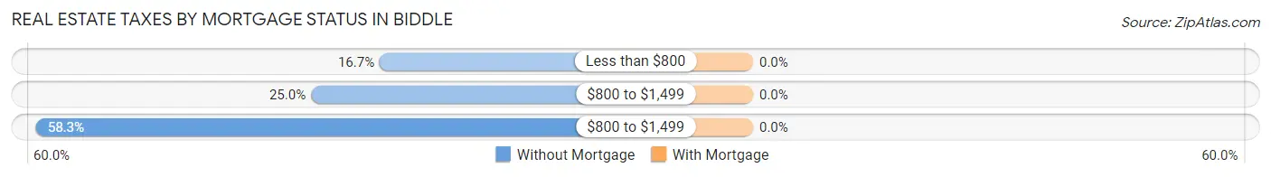 Real Estate Taxes by Mortgage Status in Biddle