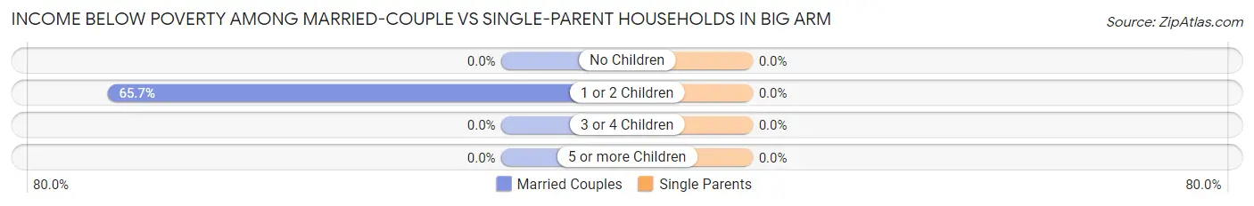 Income Below Poverty Among Married-Couple vs Single-Parent Households in Big Arm