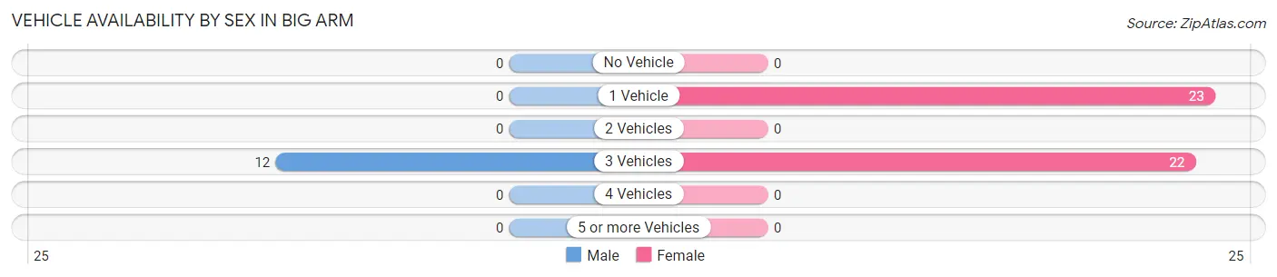 Vehicle Availability by Sex in Big Arm