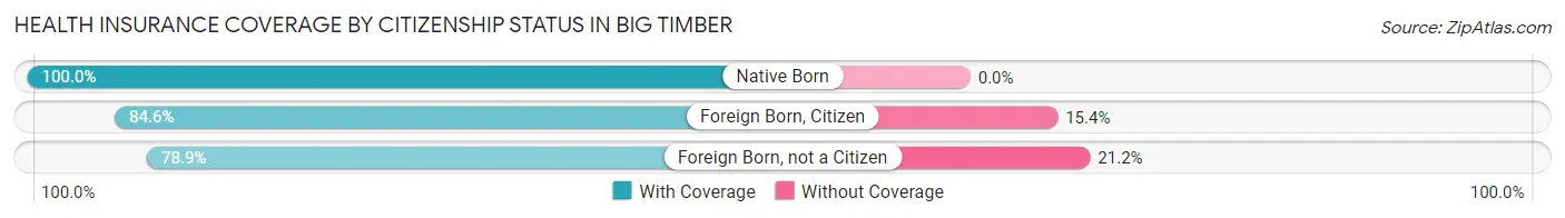 Health Insurance Coverage by Citizenship Status in Big Timber