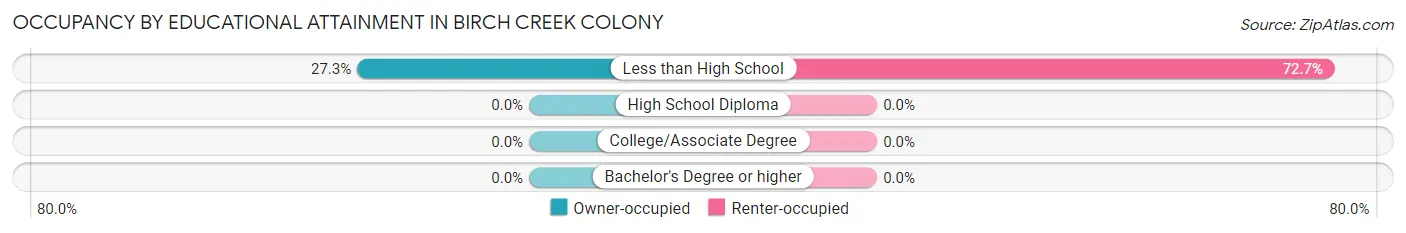 Occupancy by Educational Attainment in Birch Creek Colony