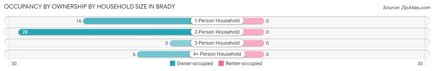 Occupancy by Ownership by Household Size in Brady