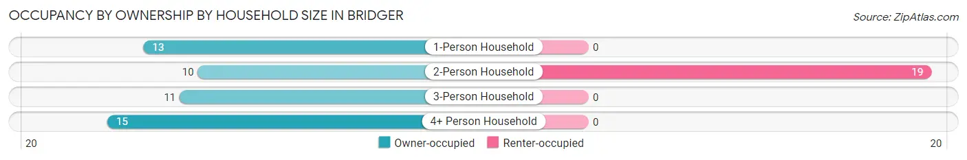 Occupancy by Ownership by Household Size in Bridger