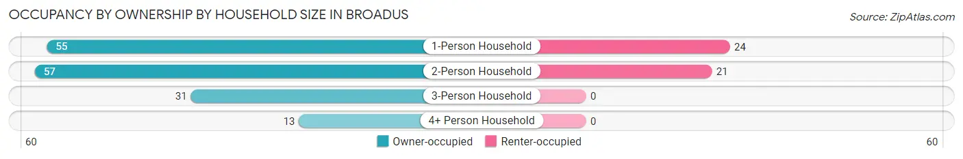Occupancy by Ownership by Household Size in Broadus