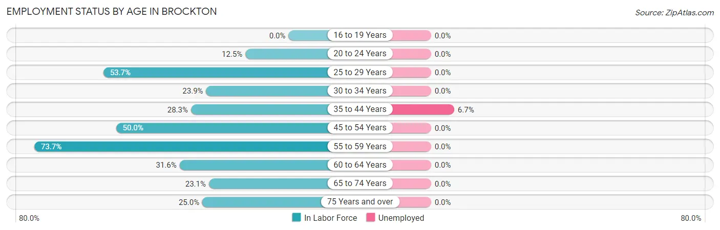 Employment Status by Age in Brockton