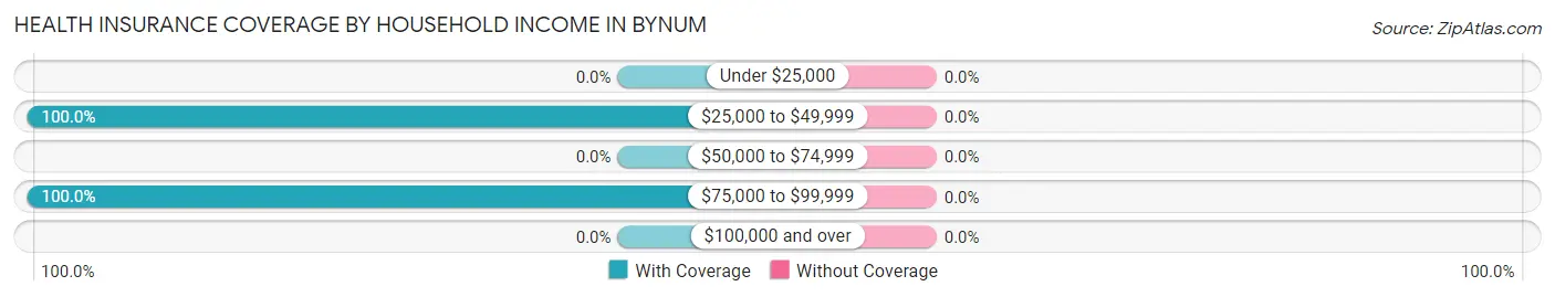 Health Insurance Coverage by Household Income in Bynum