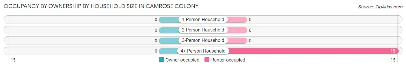 Occupancy by Ownership by Household Size in Camrose Colony