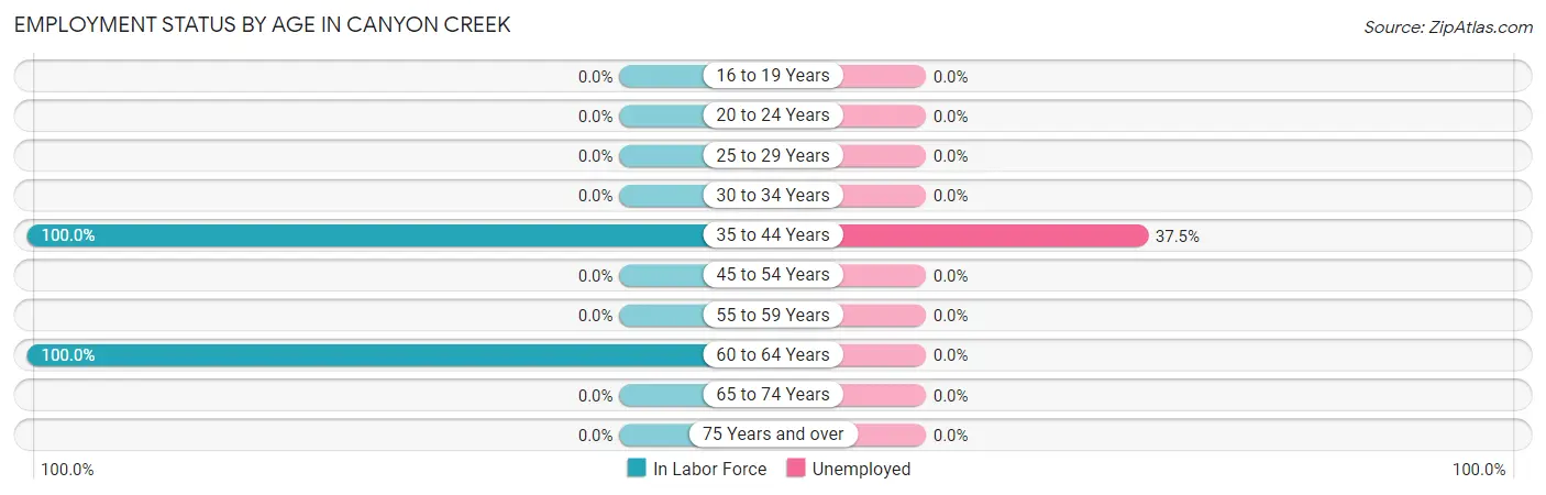 Employment Status by Age in Canyon Creek