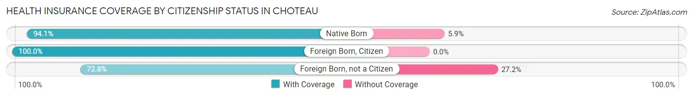 Health Insurance Coverage by Citizenship Status in Choteau