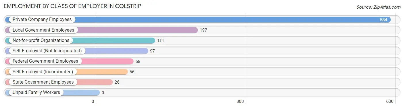 Employment by Class of Employer in Colstrip