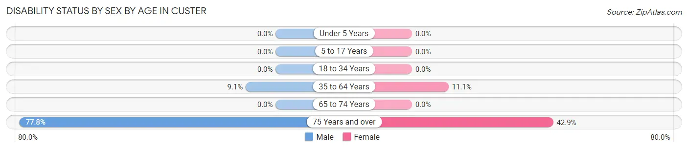 Disability Status by Sex by Age in Custer