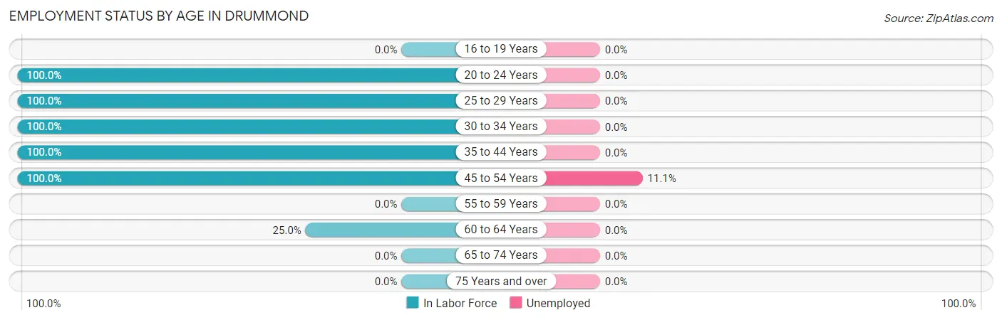 Employment Status by Age in Drummond