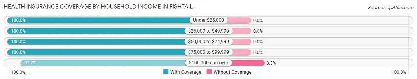 Health Insurance Coverage by Household Income in Fishtail
