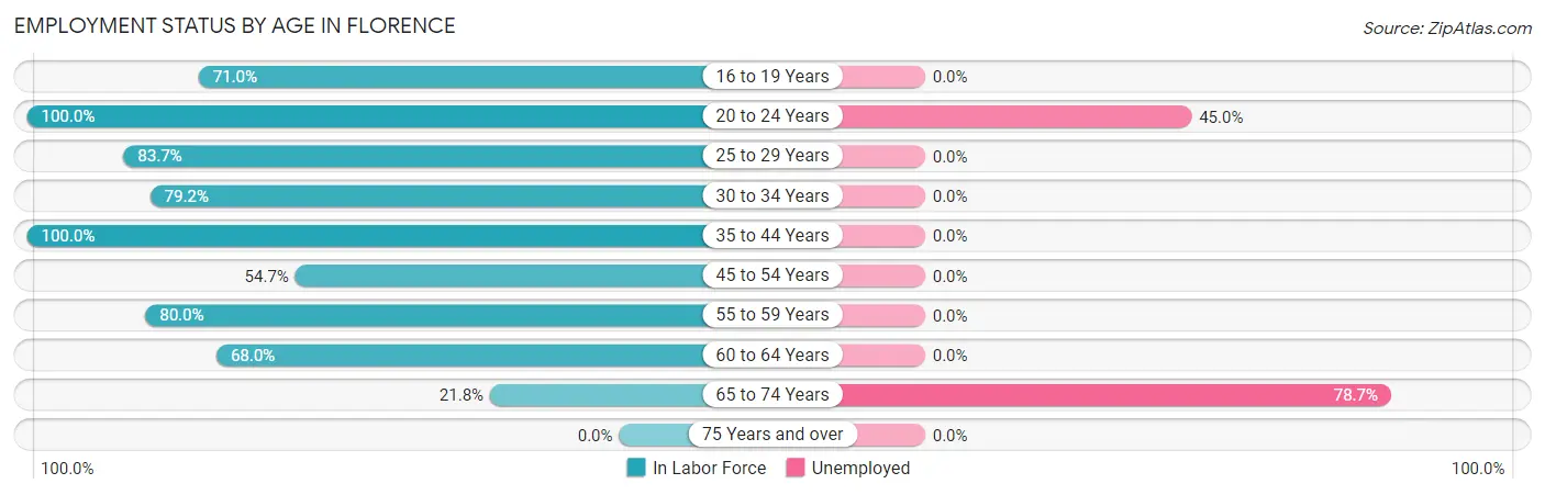 Employment Status by Age in Florence