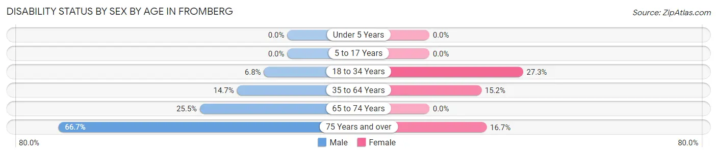 Disability Status by Sex by Age in Fromberg