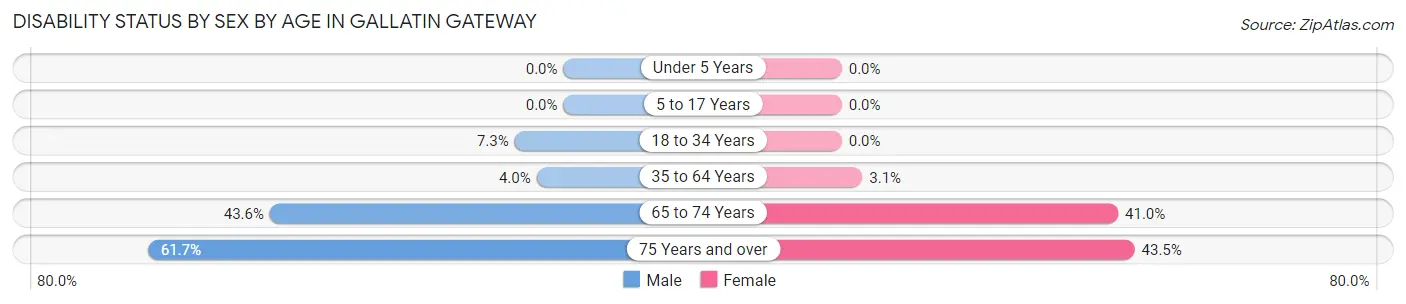 Disability Status by Sex by Age in Gallatin Gateway