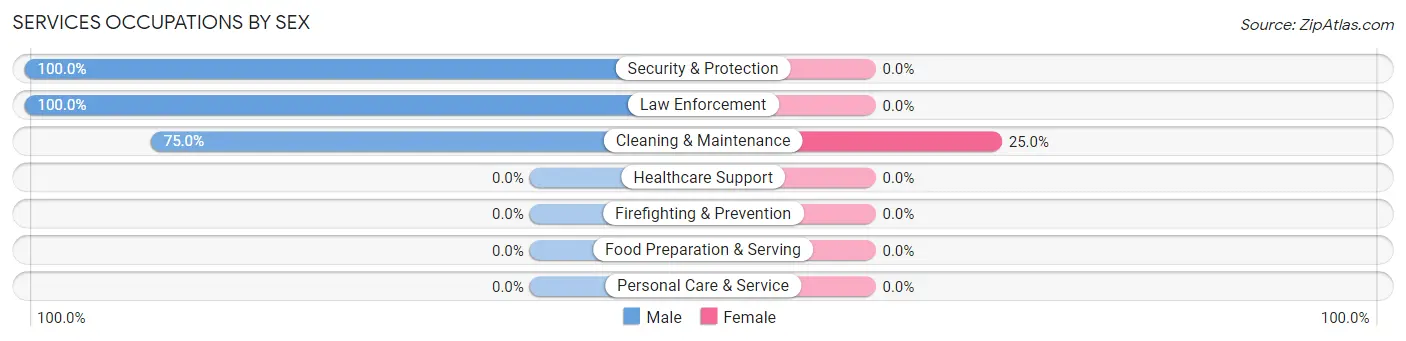 Services Occupations by Sex in Geraldine