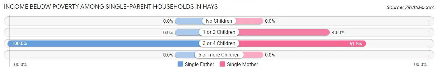 Income Below Poverty Among Single-Parent Households in Hays