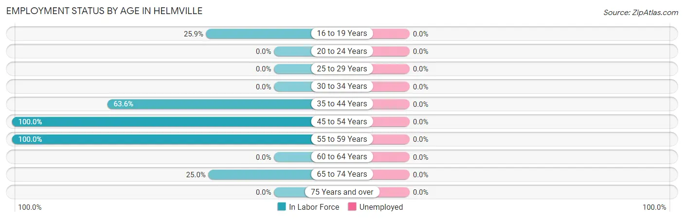 Employment Status by Age in Helmville