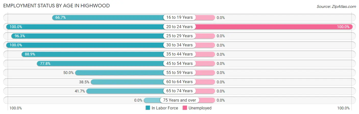 Employment Status by Age in Highwood