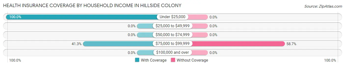 Health Insurance Coverage by Household Income in Hillside Colony