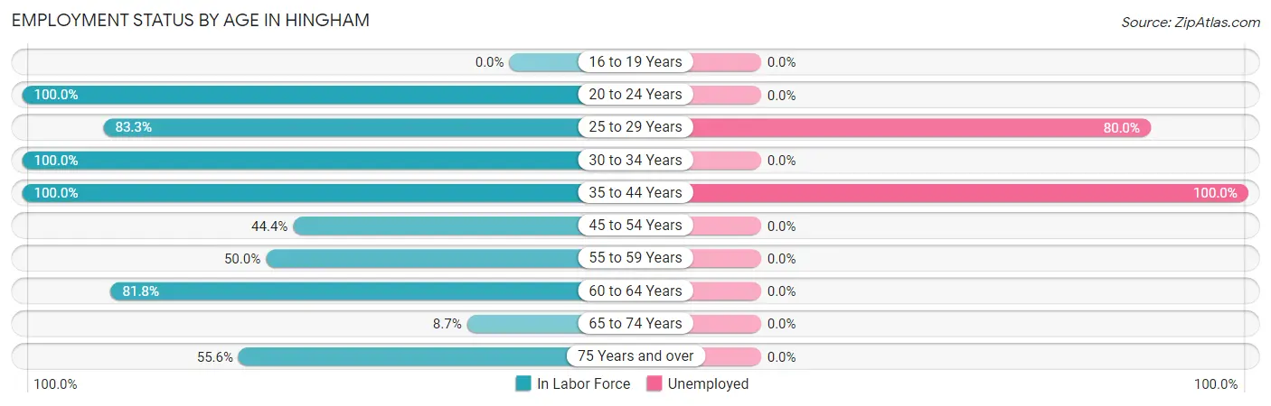 Employment Status by Age in Hingham