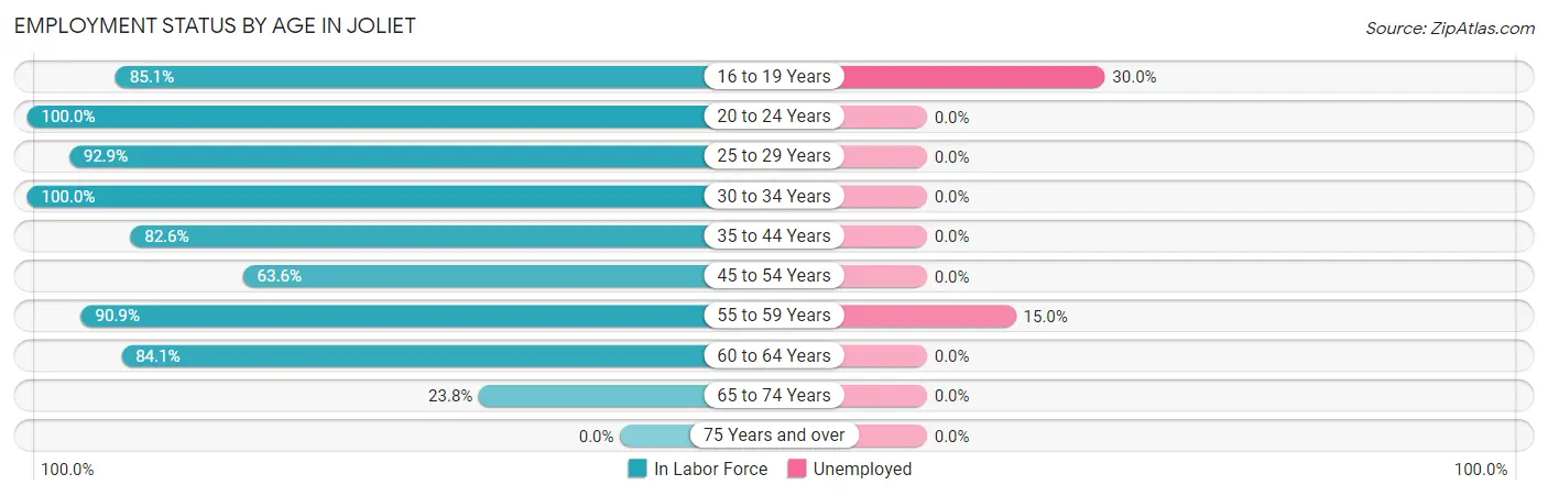 Employment Status by Age in Joliet