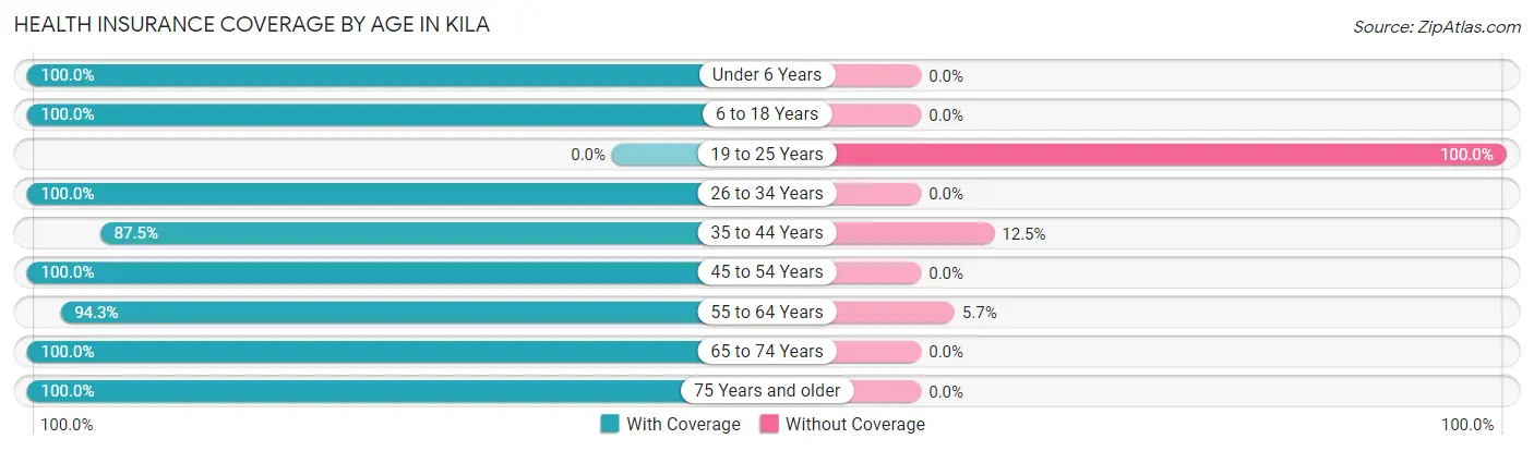 Health Insurance Coverage by Age in Kila