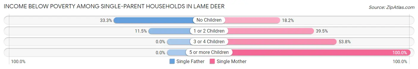 Income Below Poverty Among Single-Parent Households in Lame Deer