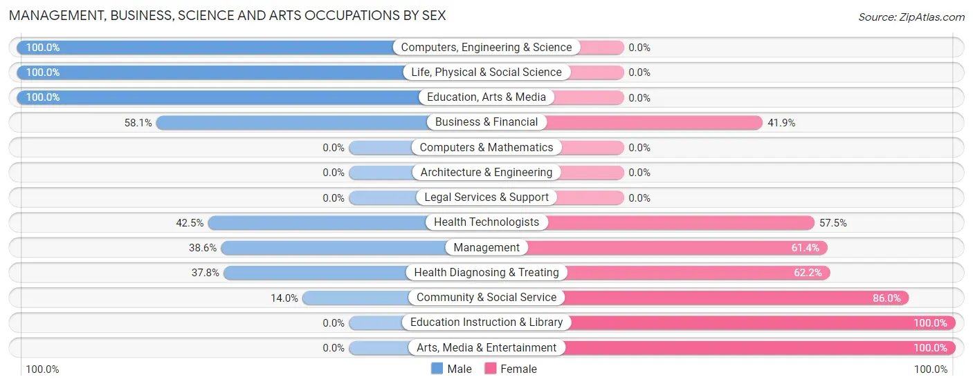 Management, Business, Science and Arts Occupations by Sex in Libby
