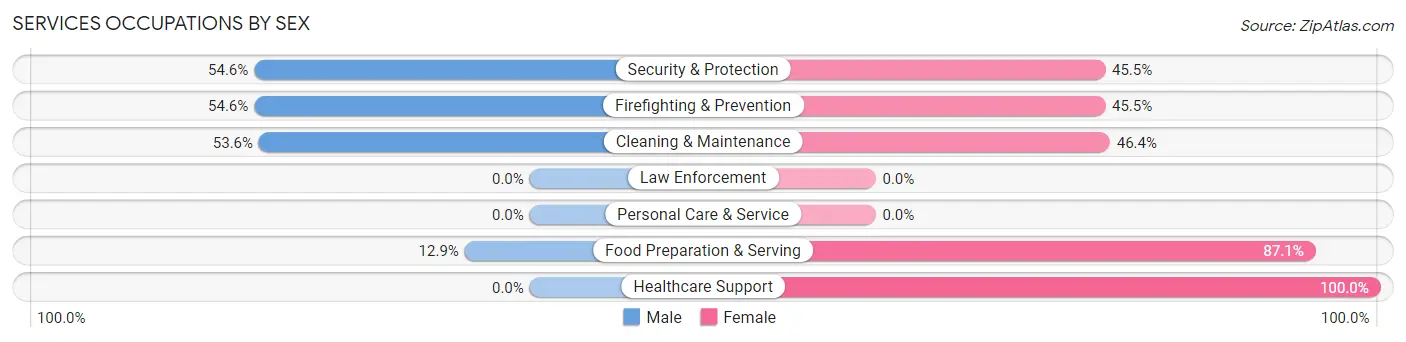 Services Occupations by Sex in Libby