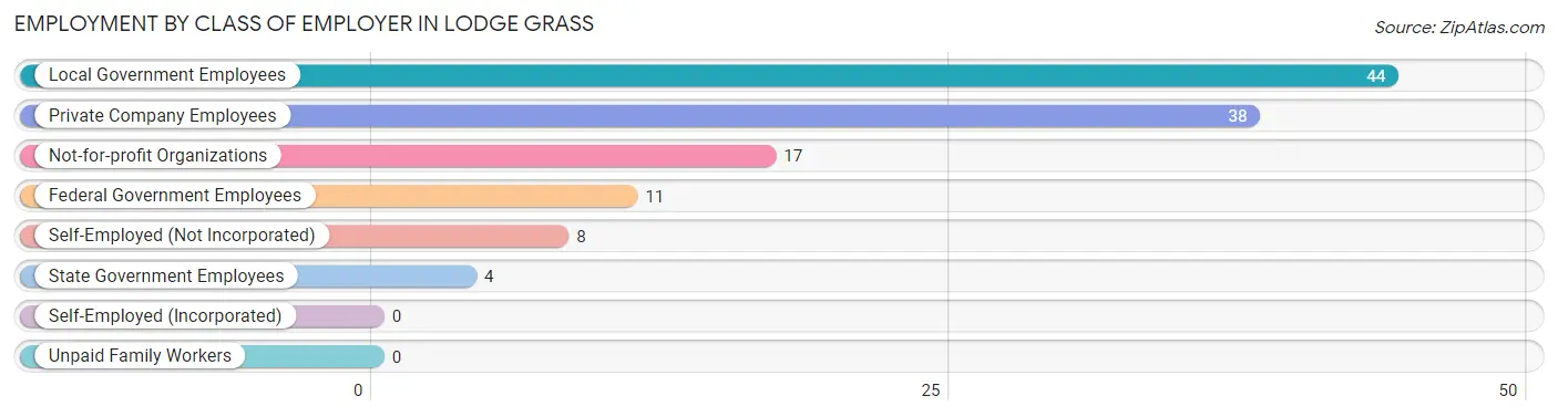 Employment by Class of Employer in Lodge Grass