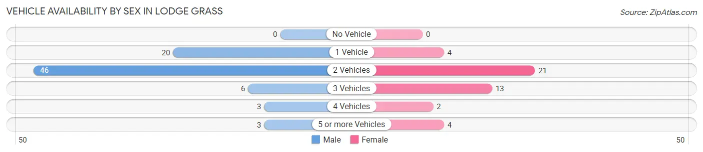 Vehicle Availability by Sex in Lodge Grass