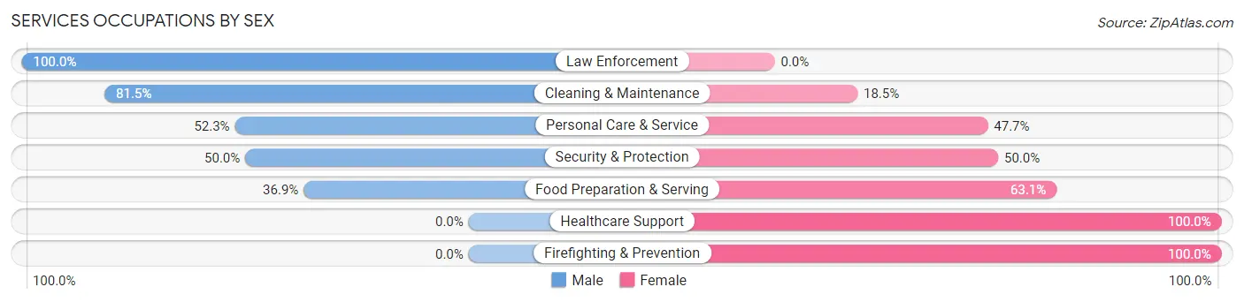 Services Occupations by Sex in Lolo