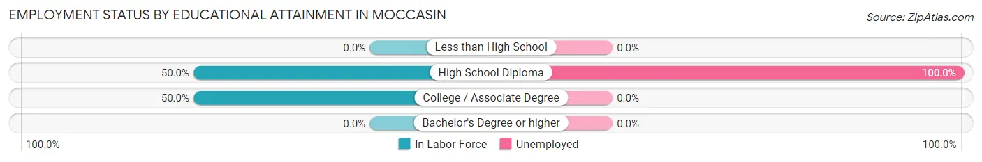 Employment Status by Educational Attainment in Moccasin